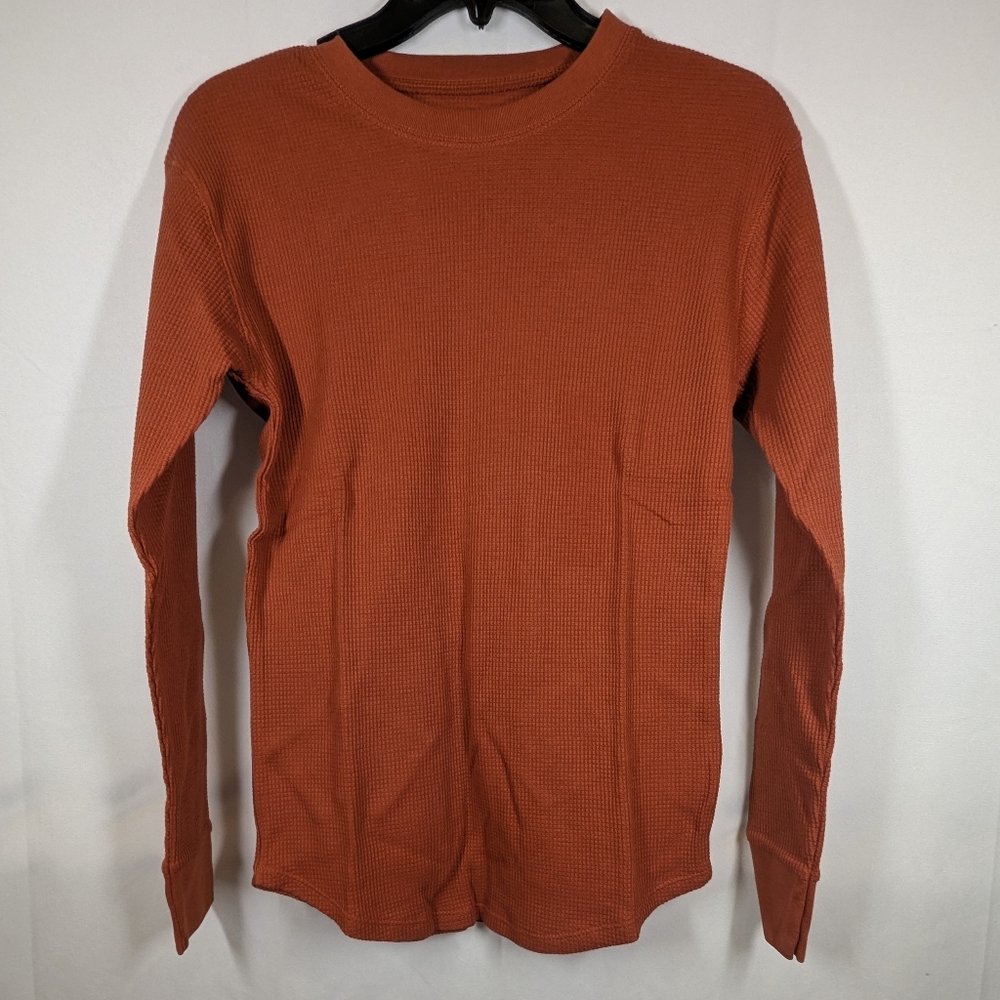 Time and Tru Womens Long Sleeve Crew Neck Relaxed Beige Thermal Tee Size XS NWOT